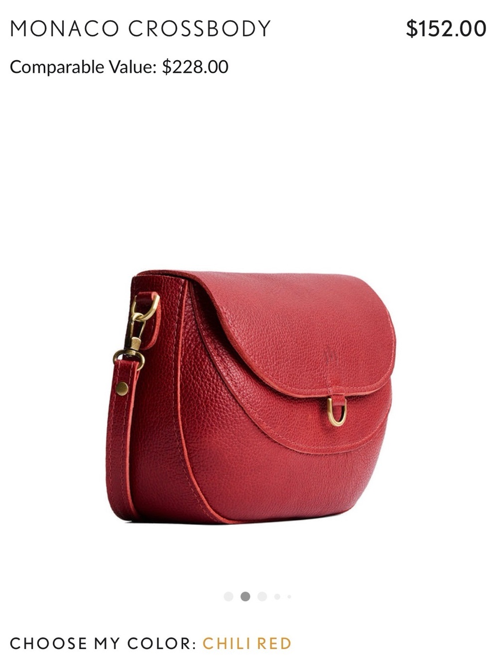 LARGE New Portland Leather Monaco Chili Red Leather Crossbody Premium with Tag - Picture 3 of 14
